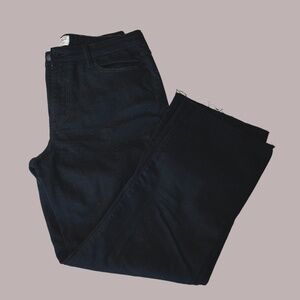 Universal Thread Crop Ankle Bootcut High Rise Black Denim Raw Hem sz 10